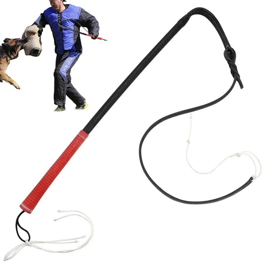 Leather Dog Protection Training Whip, Agitation Whip Pet Exercise Tool for Outdoor Medium Large Dogs