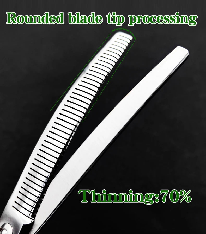 Pet Scissors, Dog Beauty, Teddy Trimming, 7-inch Double Tailed Thinning Bent Teeth Clipper, Home Learning, Bent Pong, Natural