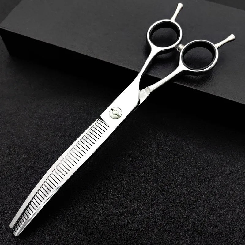 Pet Scissors, Dog Beauty, Teddy Trimming, 7-inch Double Tailed Thinning Bent Teeth Clipper, Home Learning, Bent Pong, Natural