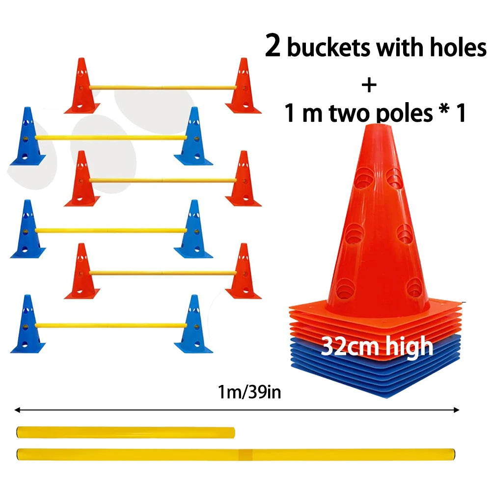 Dog Agility Hurdle Cone Set Jumping Bar Dog Obstacle Dog Agility Set Equipment Hurdle Training Pet Dog Supplies