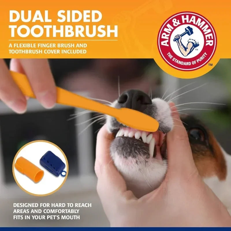 Pet Cleaning Tools Kit Dog Gum Care Products Kit Reduces Plaque & Tartar Buildup for Pet Universal Toothpaste Toothbrush Set