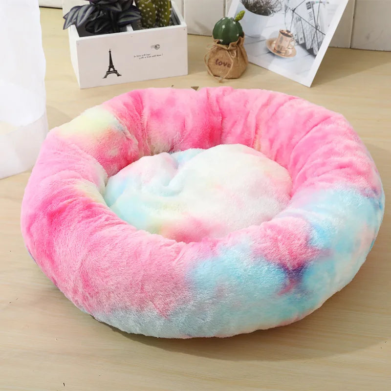 Round Cat Beds House Soft Long Plush Best Pet Dog Bed For Dogs Basket Pet Products Cushion Cat Bed Cat Mat Animals Sleeping Sofa