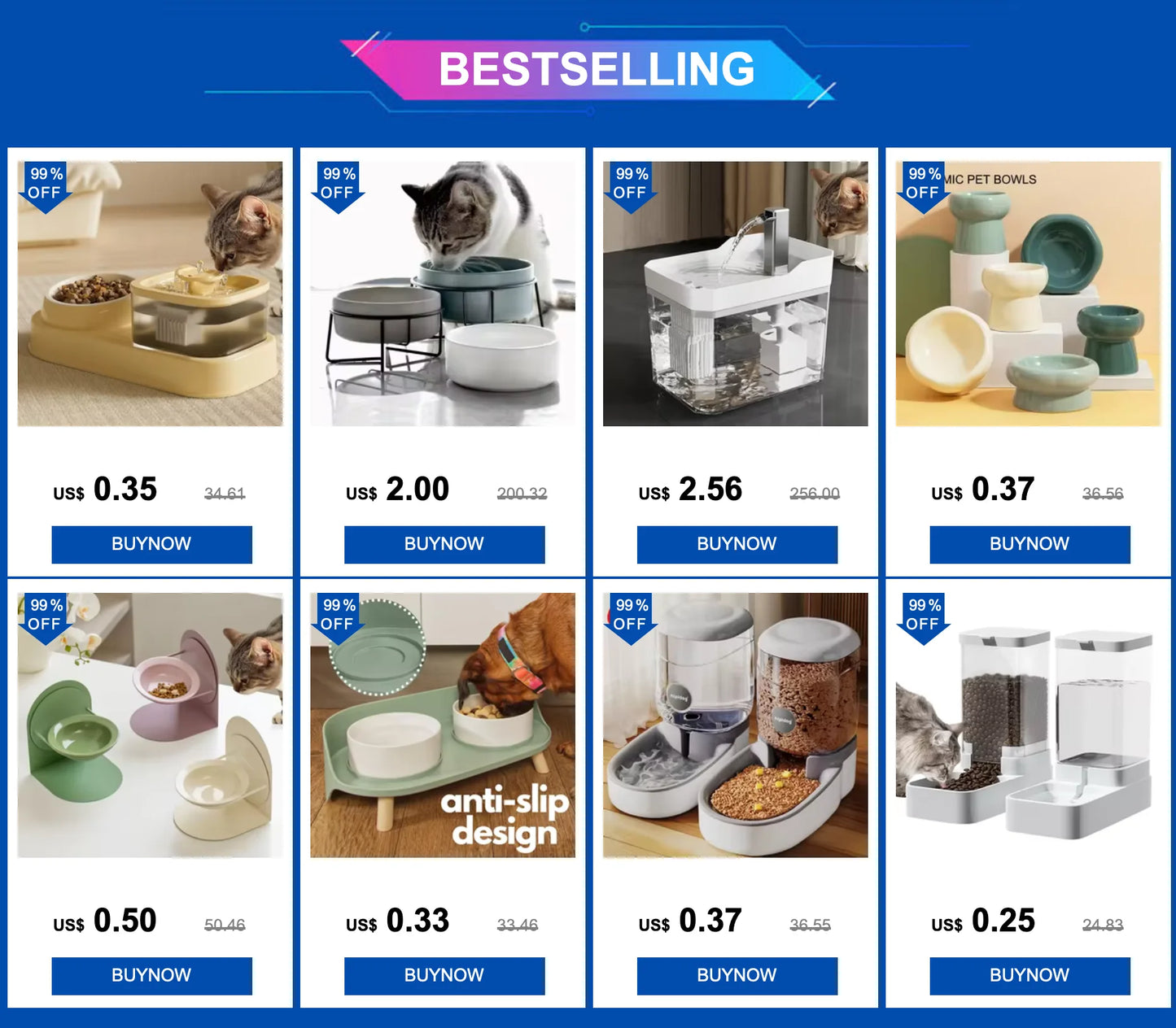 Dog Feeder Cat Water Dispenser Automatic Cat Feeder and Cat Water Dispenser Gravity Cat Feeder Food Storage Dispenser Container