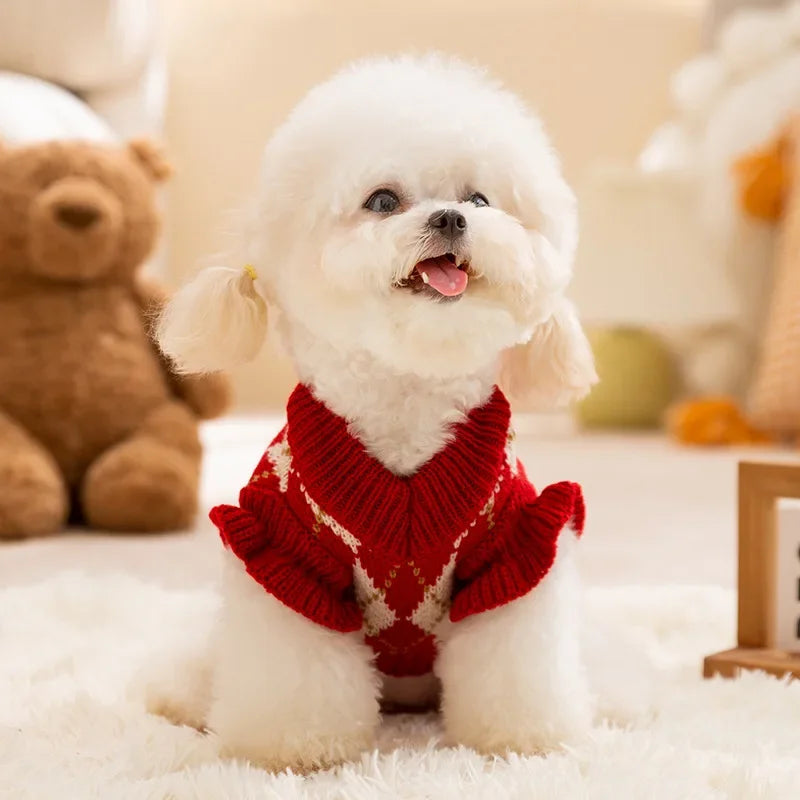 Warm Dog Sweaters for Small Dogs Turtleneck Knitted Winter Dog Clothes Pet Puppy Cat Sweater Vest Chihuahua French Bulldog Coat