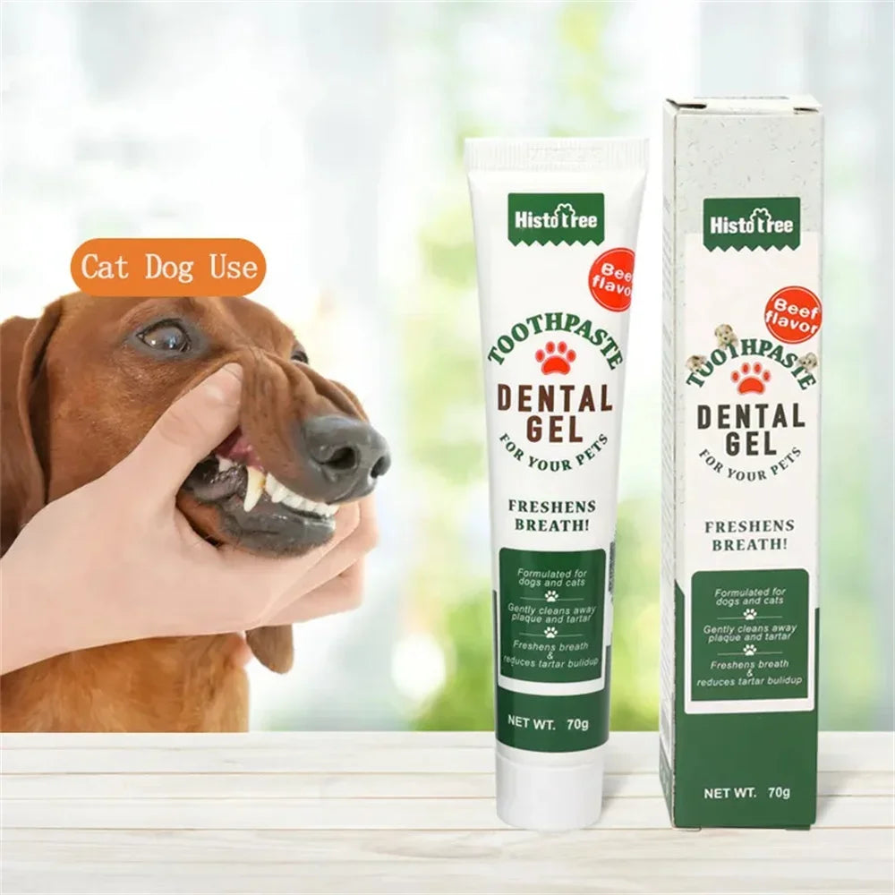 Pet Dog Tootpaste Cleaning Supplies Vanilla Beef Flavor Pet Cat Dog Toothpaste