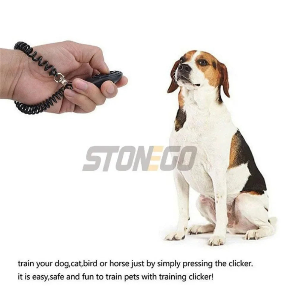 JJYY Solid Color Multifunctional Adjustable Pet Training Clicker Whistle Cat and Dog Trainer Clicker Wristband Sound Keychain