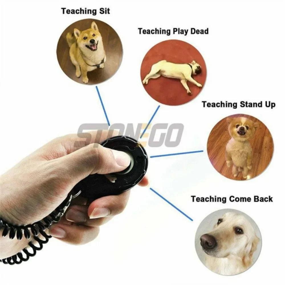 JJYY Solid Color Multifunctional Adjustable Pet Training Clicker Whistle Cat and Dog Trainer Clicker Wristband Sound Keychain