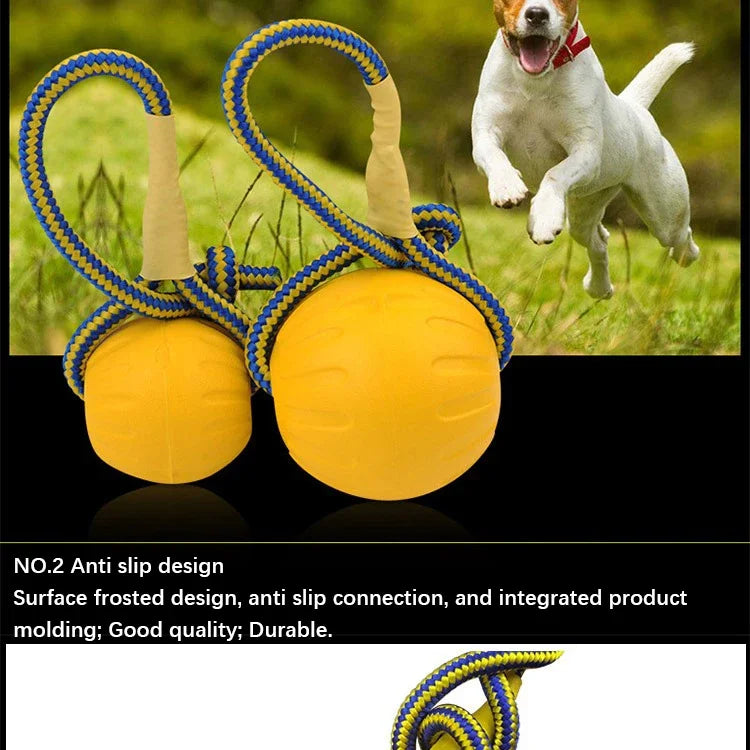 Dog Toy Ball Training Pull Ring Resistant To Biting Grinding Teeth Threading Rope Ball Floating Pet Products Interactive Toy