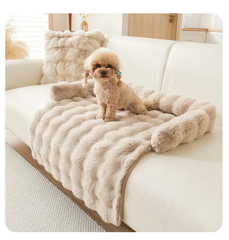 Square Winter Soft Warm House for Dog Bed for Small Dog Mat Super Soft Cat Bed Pet Sofa Pad Plush Neck Pillow Cat Nest Travel