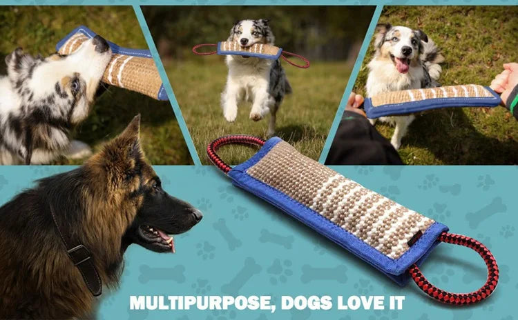 Training dogs to use coarse jute chew sticks to pick up molars, dog chew sticks, German shepherd dog chew pillows