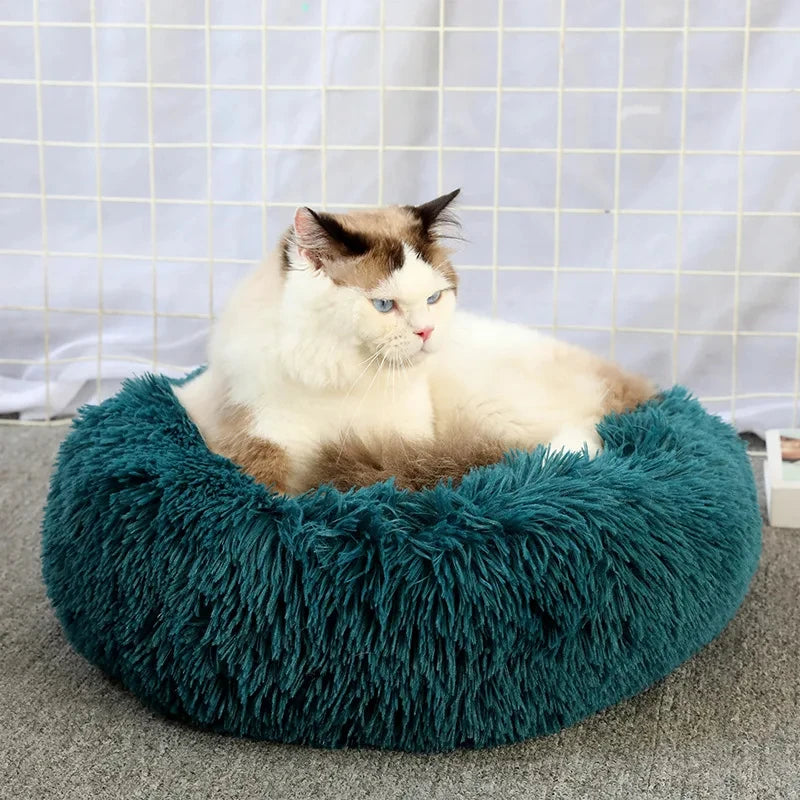 Round Cat Beds House Soft Long Plush Best Pet Dog Bed For Dogs Basket Pet Products Cushion Cat Bed Cat Mat Animals Sleeping Sofa