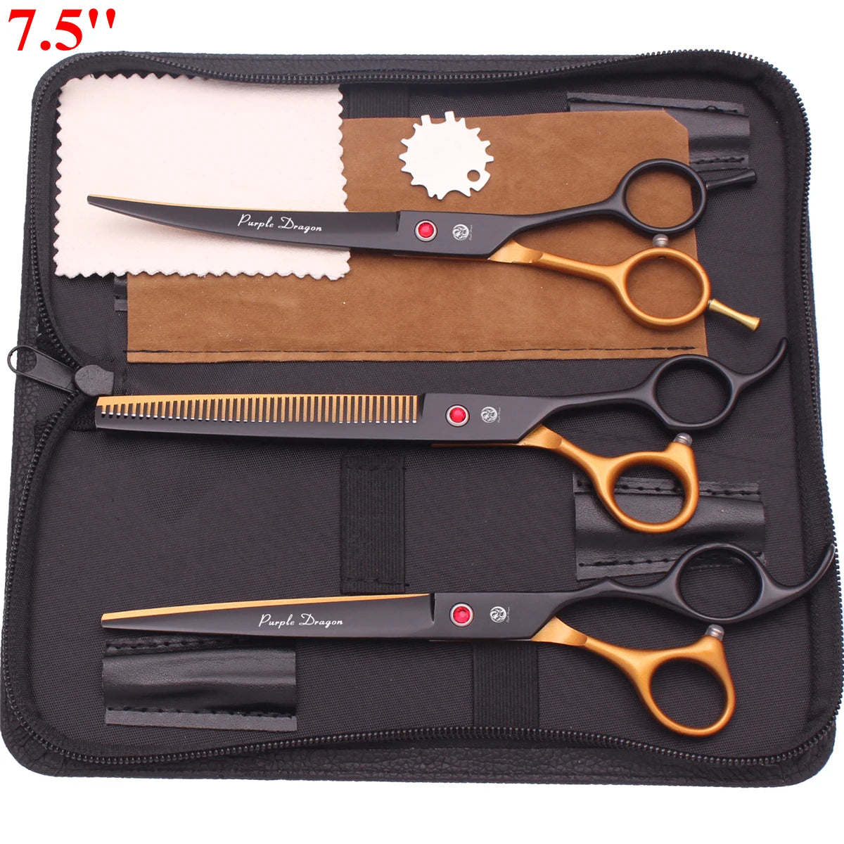 7.5'' Professional Pet Grooming Scissors Hair Cutting Fishbone Thinning Comb Hemostatic Forceps Japan 440C Set For Dog Cat Z3088