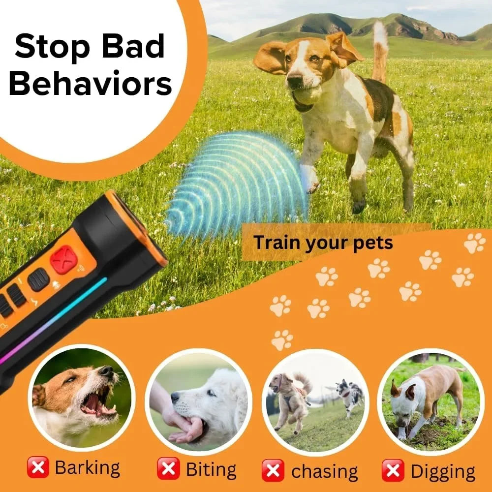 Dog Bark Deterrent Devices Enhanced Ultrasonic Anti Bark Device for Dogs Triple Sonic Emitters Much Better(3X) for Dog Training