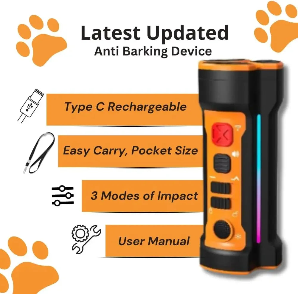 Dog Bark Deterrent Devices Enhanced Ultrasonic Anti Bark Device for Dogs Triple Sonic Emitters Much Better(3X) for Dog Training