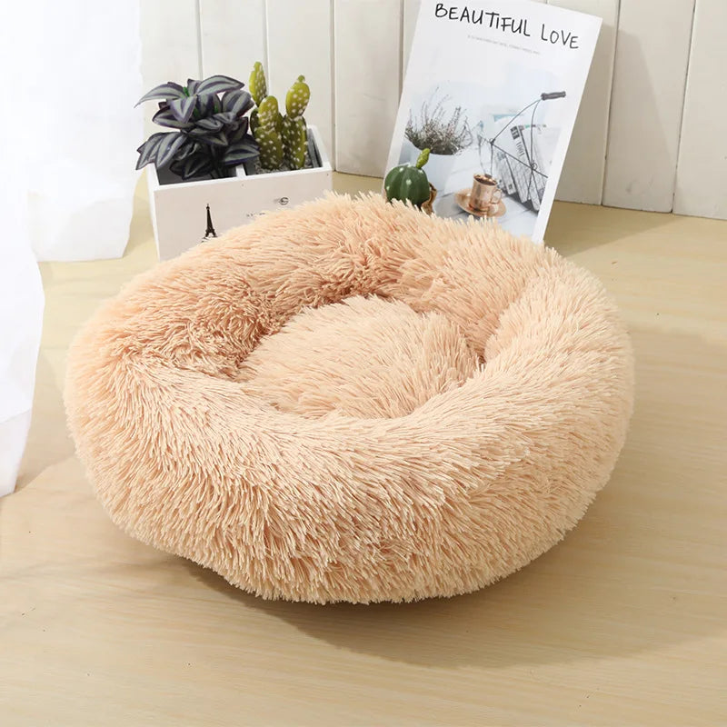 Round Cat Beds House Soft Long Plush Best Pet Dog Bed For Dogs Basket Pet Products Cushion Cat Bed Cat Mat Animals Sleeping Sofa