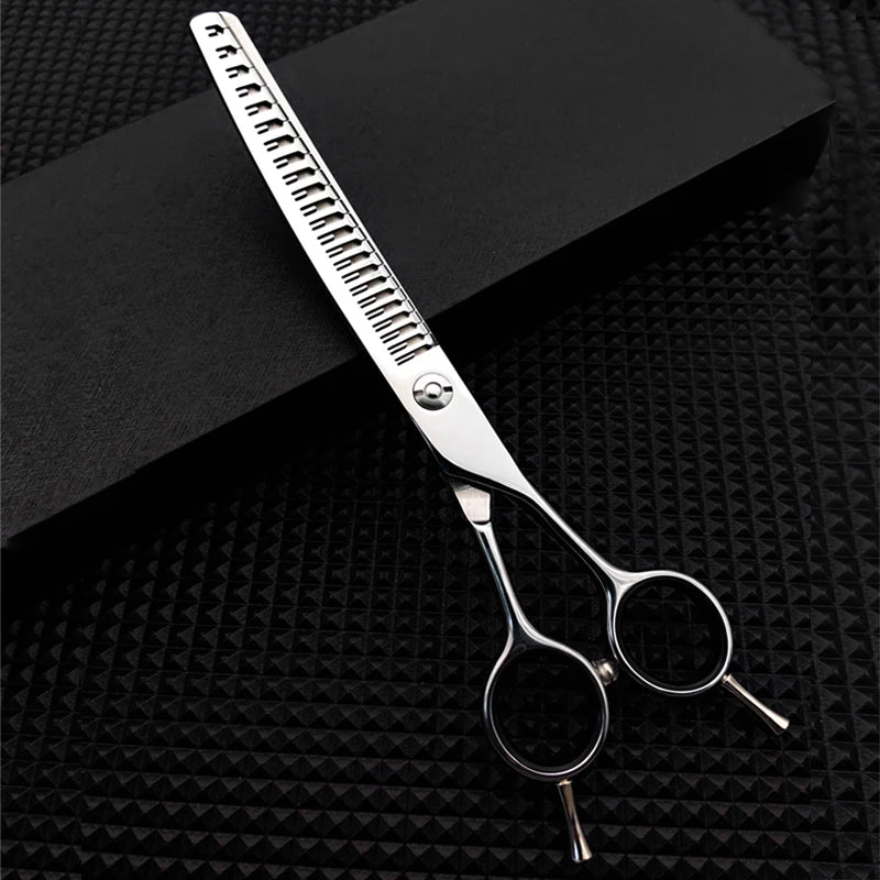 Pet Scissors, Dog Beauty, Teddy Trimming, 7-inch Double Tailed Thinning Bent Teeth Clipper, Home Learning, Bent Pong, Natural