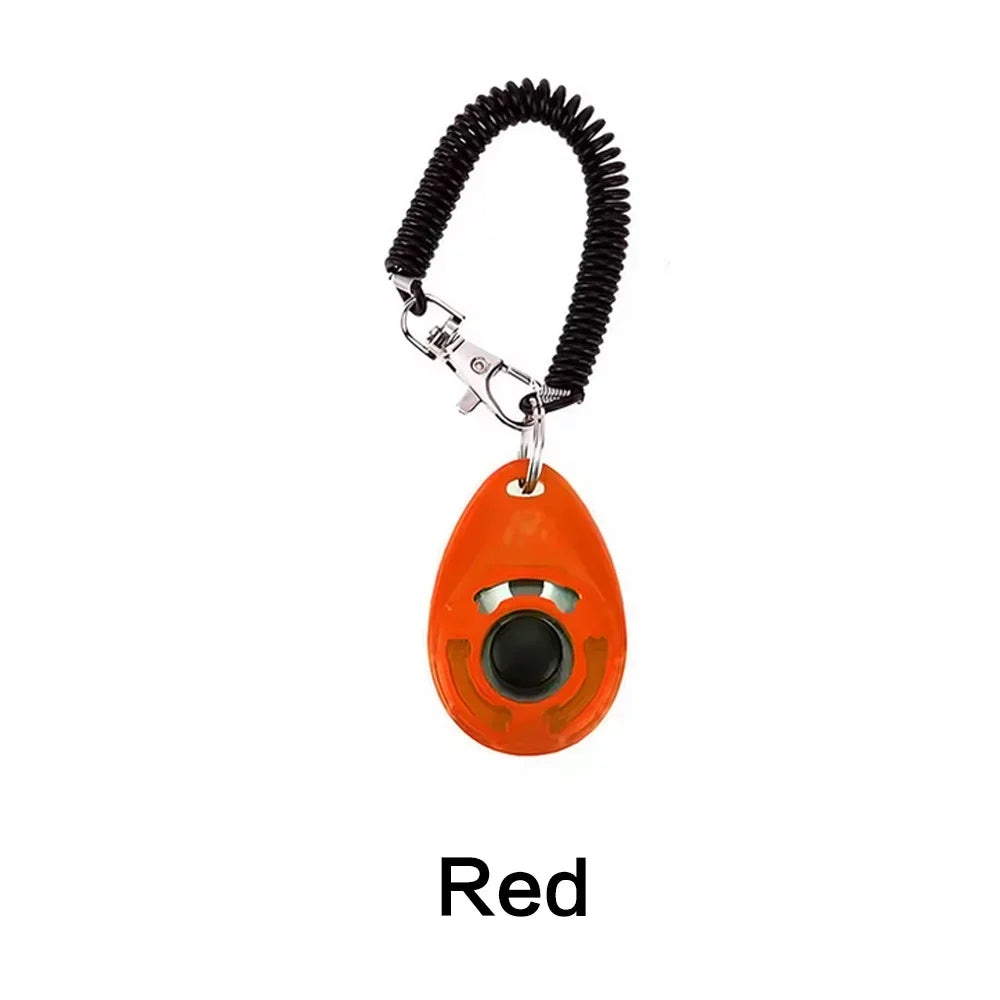 JJYY Solid Color Multifunctional Adjustable Pet Training Clicker Whistle Cat and Dog Trainer Clicker Wristband Sound Keychain