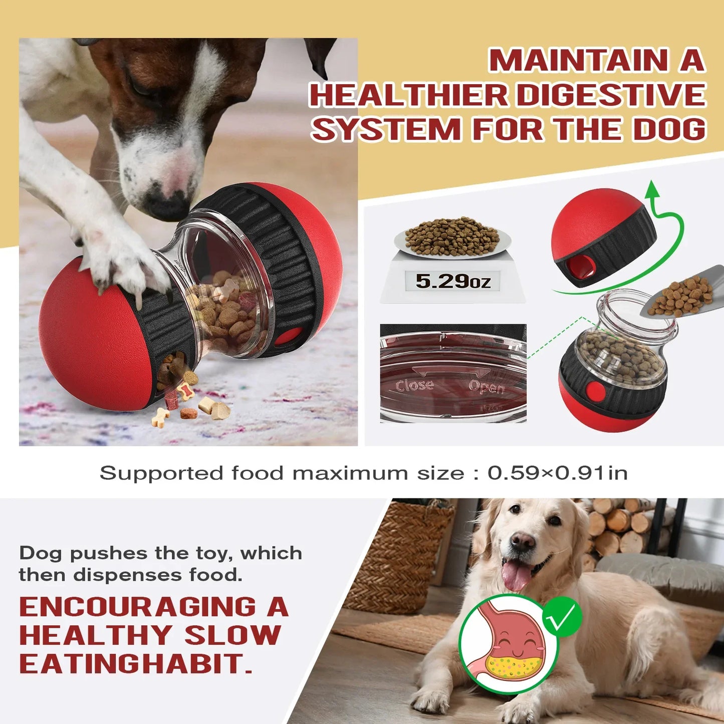 Dog Funnel Ball Toys Slow Food Adjustable Slow Food Puzzle Puppy Toys Avoid Dog Split Home Pet Entertainment Leisure Toys