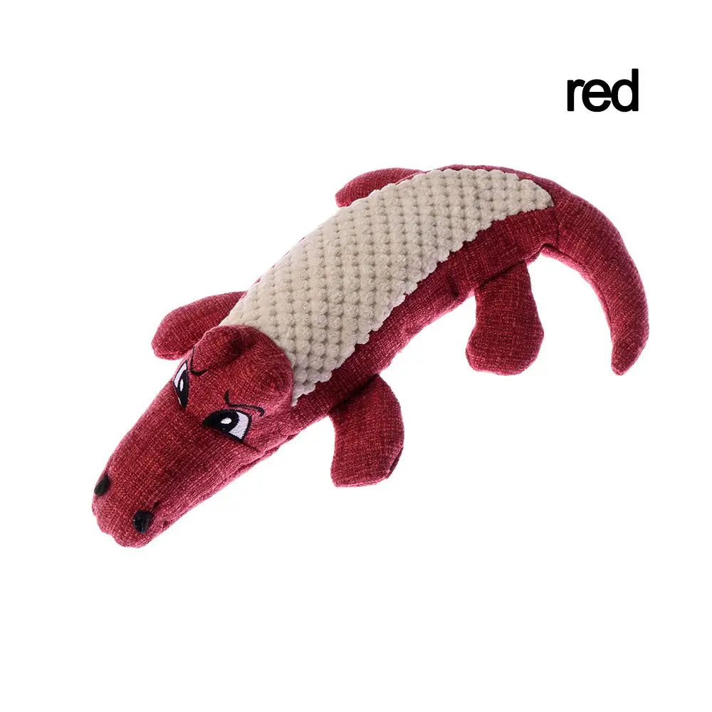 Pet Dog Toy Linen Plush Crocodile Animal Toy Dog Chew Squeaky Noise Toy Cleaning Teeth Supplies Toy Tough Interactive Doll