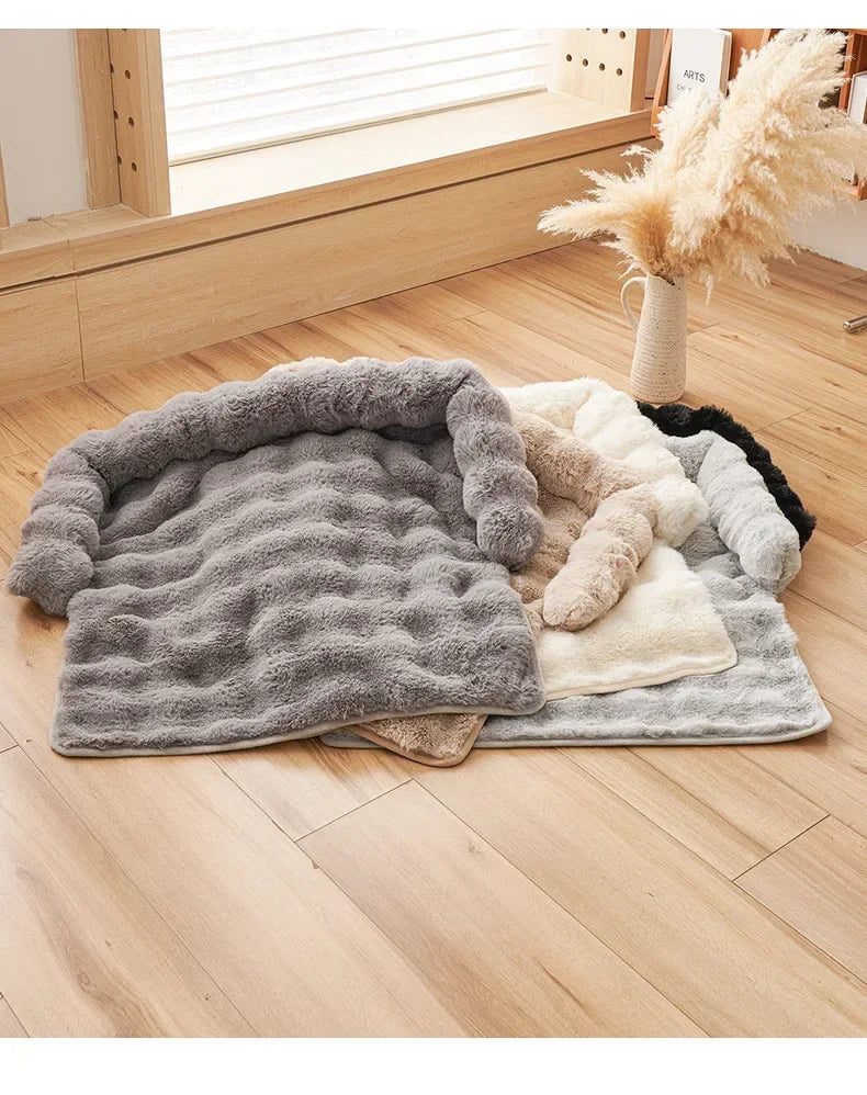 Square Winter Soft Warm House for Dog Bed for Small Dog Mat Super Soft Cat Bed Pet Sofa Pad Plush Neck Pillow Cat Nest Travel