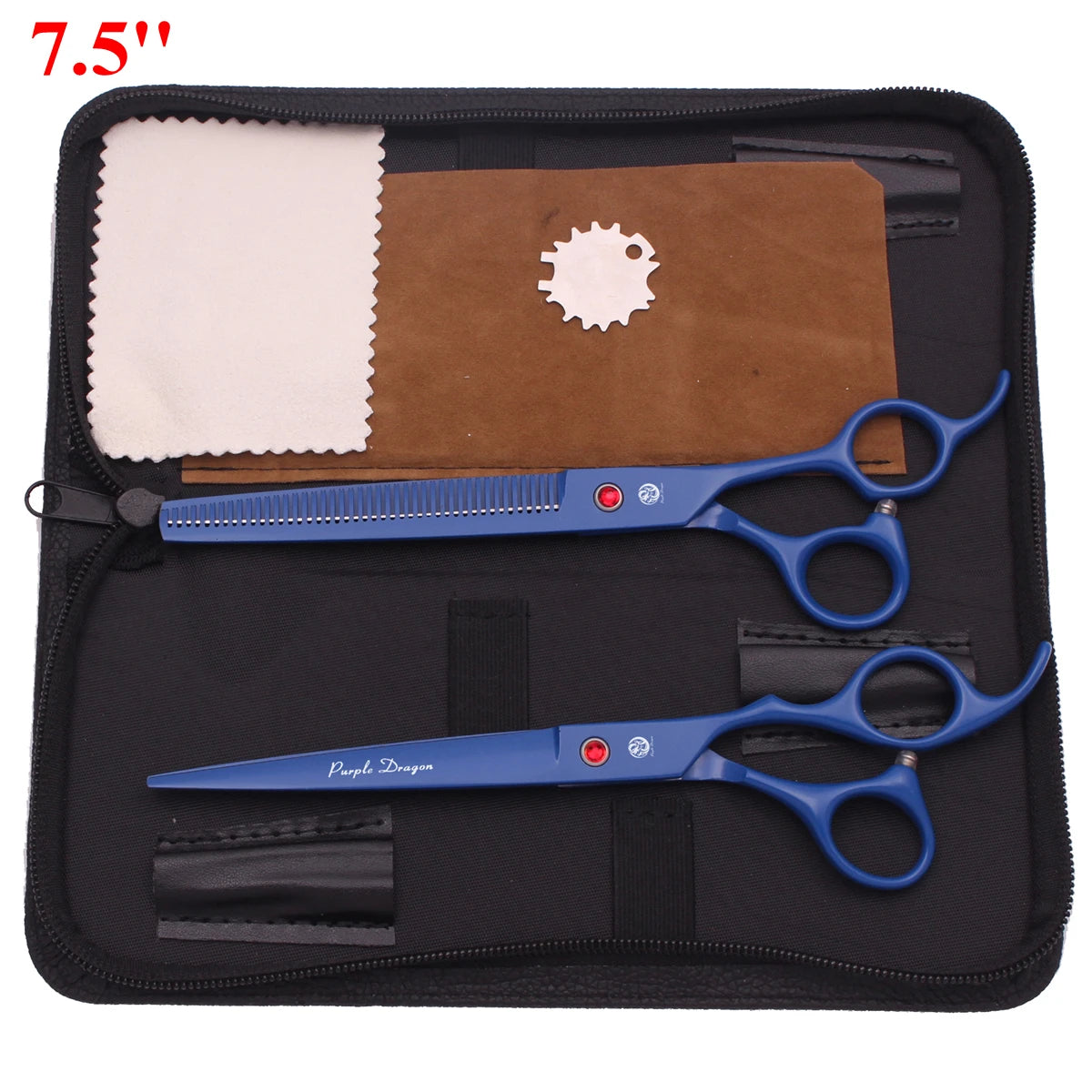 7.5'' Professional Pet Grooming Scissors Hair Cutting Fishbone Thinning Comb Hemostatic Forceps Japan 440C Set For Dog Cat Z3088