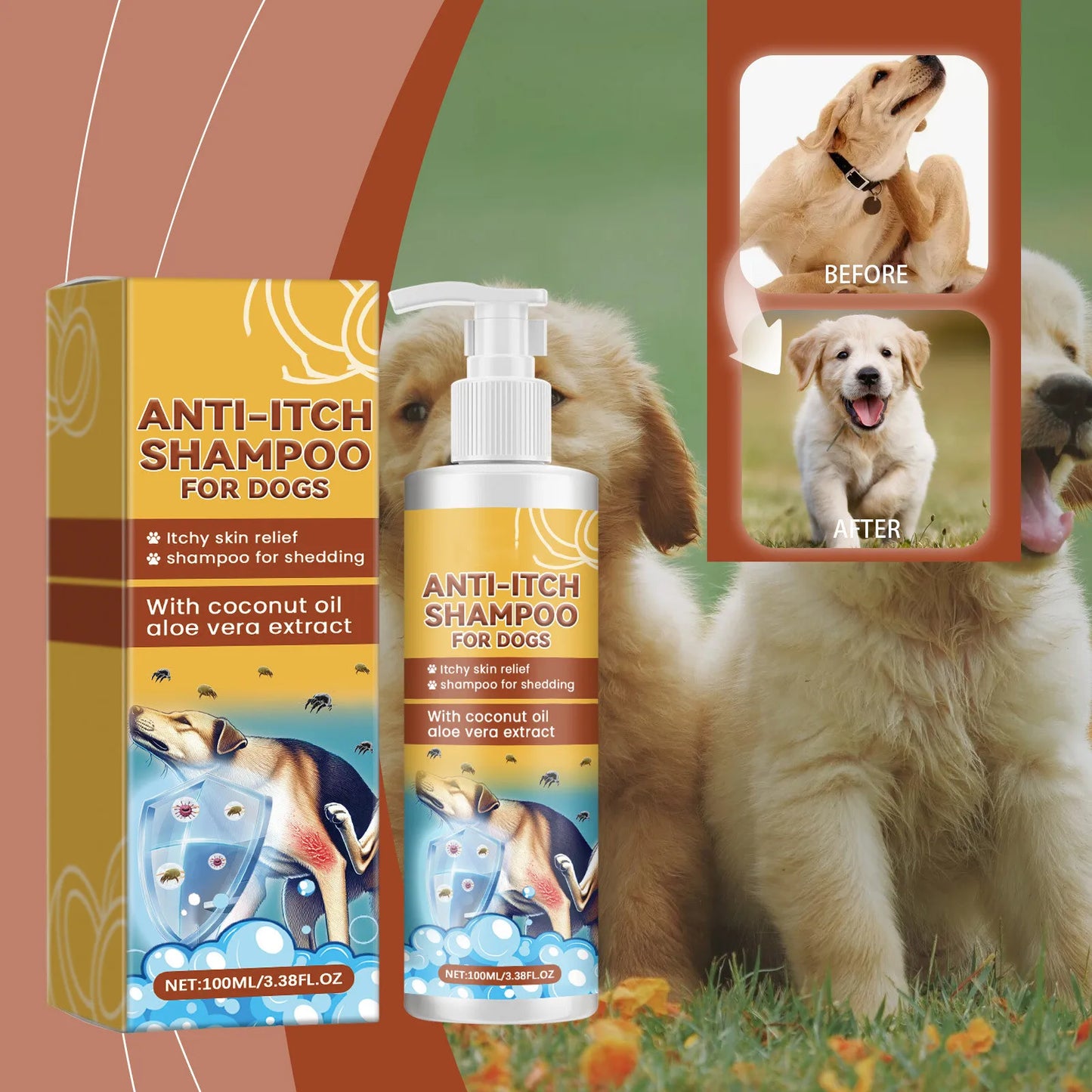 100ml New Itch Shampoo For Dogs,Allergic, Itching, Nourishing Hair Desechos Y Limpieza Del Hogar Aseo Para Perros Mascotas