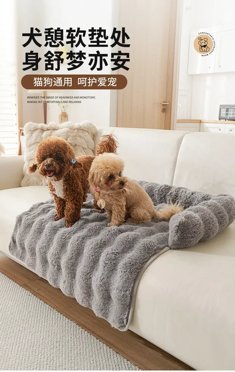 Square Winter Soft Warm House for Dog Bed for Small Dog Mat Super Soft Cat Bed Pet Sofa Pad Plush Neck Pillow Cat Nest Travel