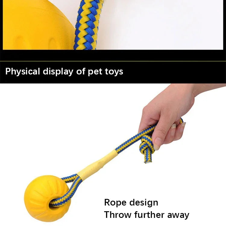 Dog Toy Ball Training Pull Ring Resistant To Biting Grinding Teeth Threading Rope Ball Floating Pet Products Interactive Toy