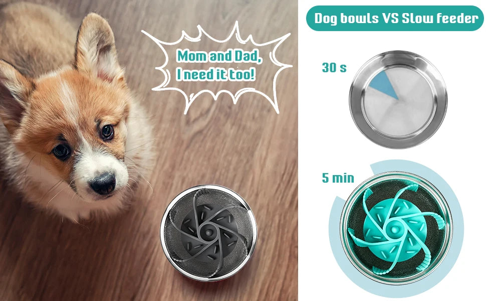 Pet Feeder Plugin Powerful Suction Cup Slow Food Anti Choking Bowl Convenient Easy Clean Extended Dogs Eating Time Pet Supplies