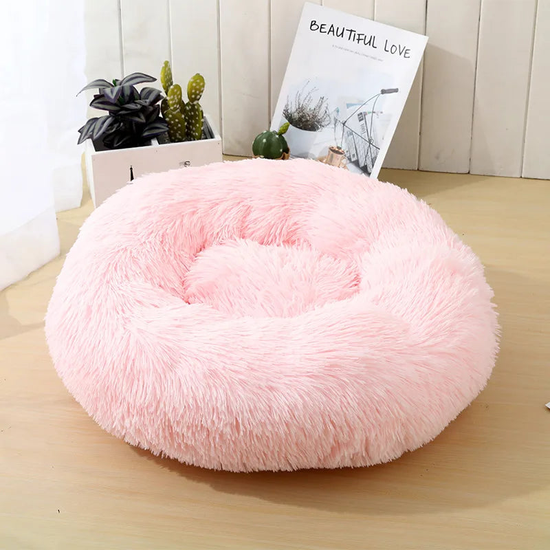 Round Cat Beds House Soft Long Plush Best Pet Dog Bed For Dogs Basket Pet Products Cushion Cat Bed Cat Mat Animals Sleeping Sofa