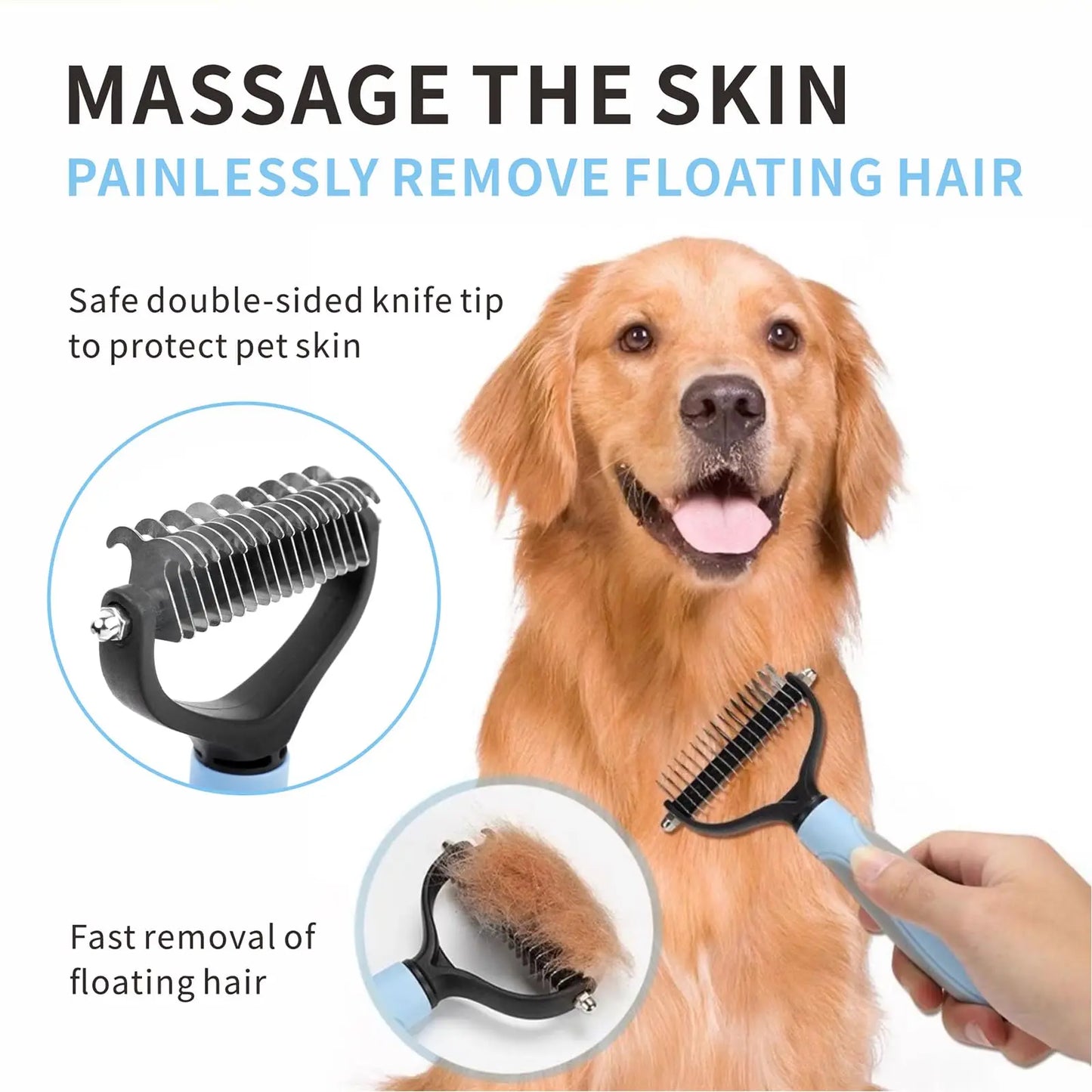 Professional Pet Deshedding Brush Dog Hair Remover Pet Fur Knot Cutter Puppy Cat Comb Brushes Dogs Grooming Shedding Supplies