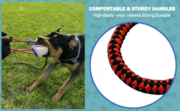 Training dogs to use coarse jute chew sticks to pick up molars, dog chew sticks, German shepherd dog chew pillows