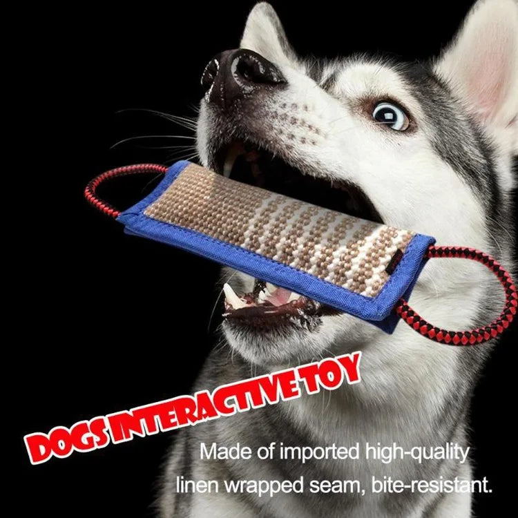 Training dogs to use coarse jute chew sticks to pick up molars, dog chew sticks, German shepherd dog chew pillows