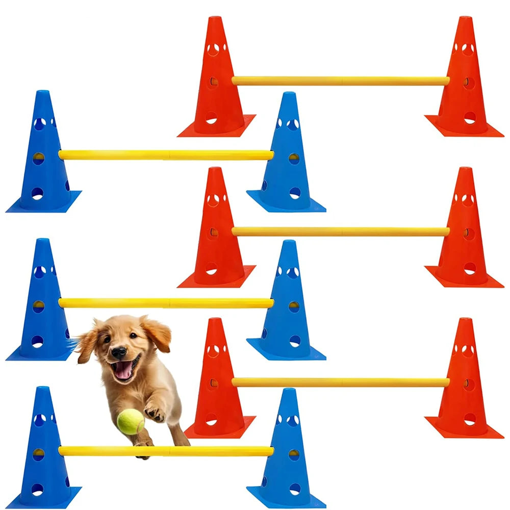 Dog Agility Hurdle Cone Set Jumping Bar Dog Obstacle Dog Agility Set Equipment Hurdle Training Pet Dog Supplies