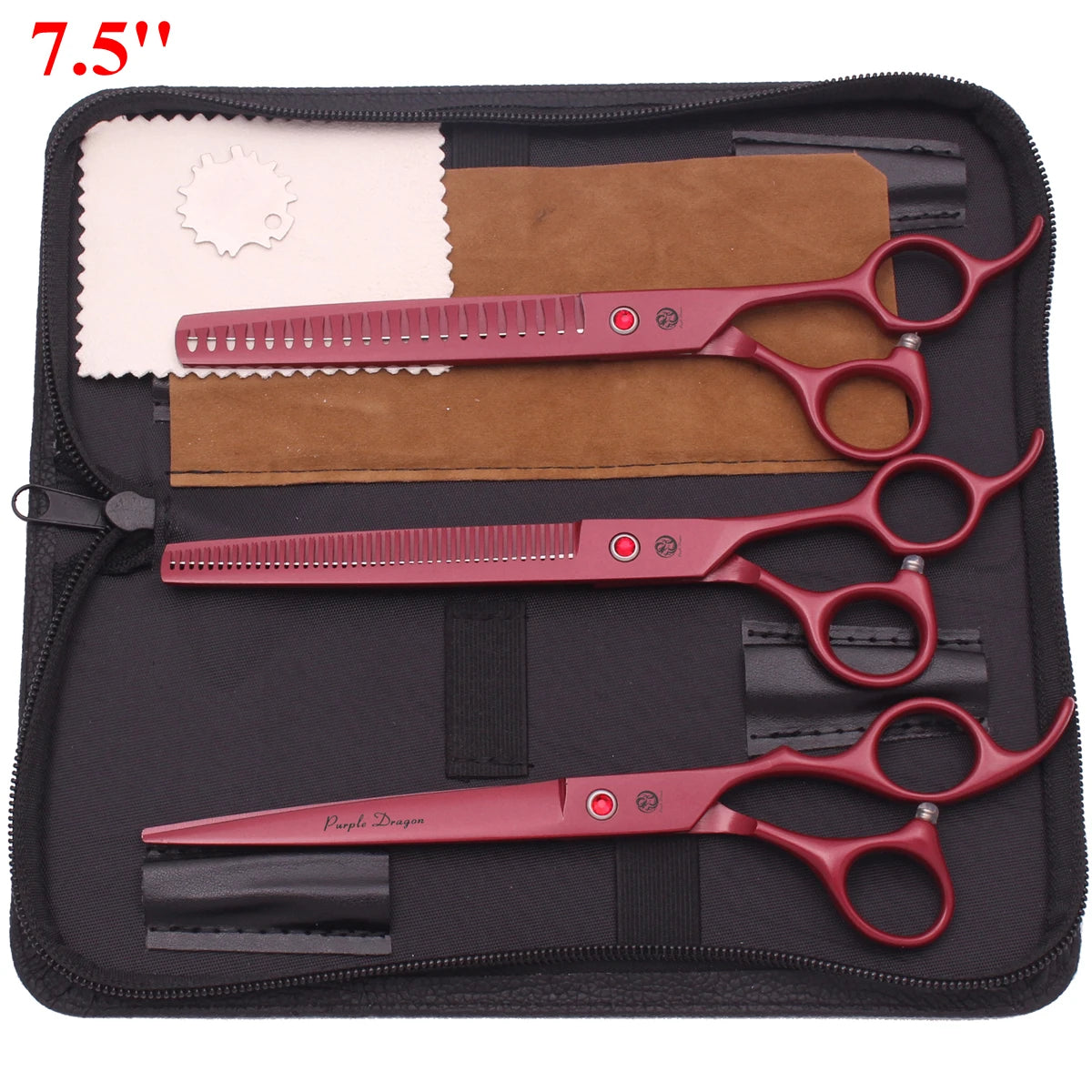 7.5'' Professional Pet Grooming Scissors Hair Cutting Fishbone Thinning Comb Hemostatic Forceps Japan 440C Set For Dog Cat Z3088