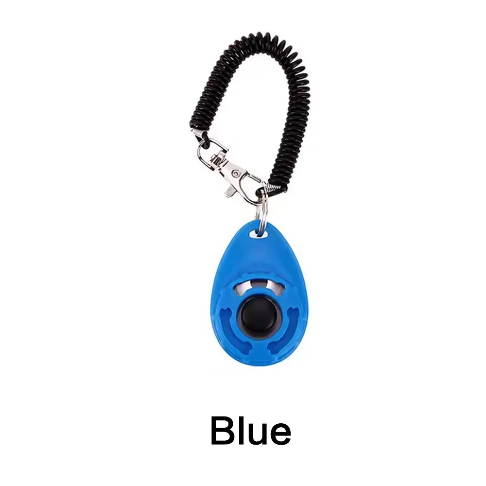 JJYY Solid Color Multifunctional Adjustable Pet Training Clicker Whistle Cat and Dog Trainer Clicker Wristband Sound Keychain