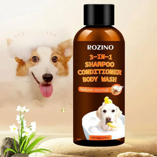 Pet Aromatherapy Body Wash 3 in 1 Coconut Flavour Stain Odor Eliminator Long Lasting Scent Smooth Fluffy Dog Shampoo Conditioner