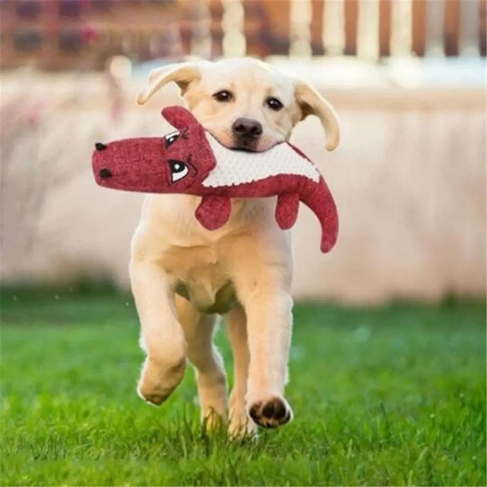 Pet Dog Toy Linen Plush Crocodile Animal Toy Dog Chew Squeaky Noise Toy Cleaning Teeth Supplies Toy Tough Interactive Doll