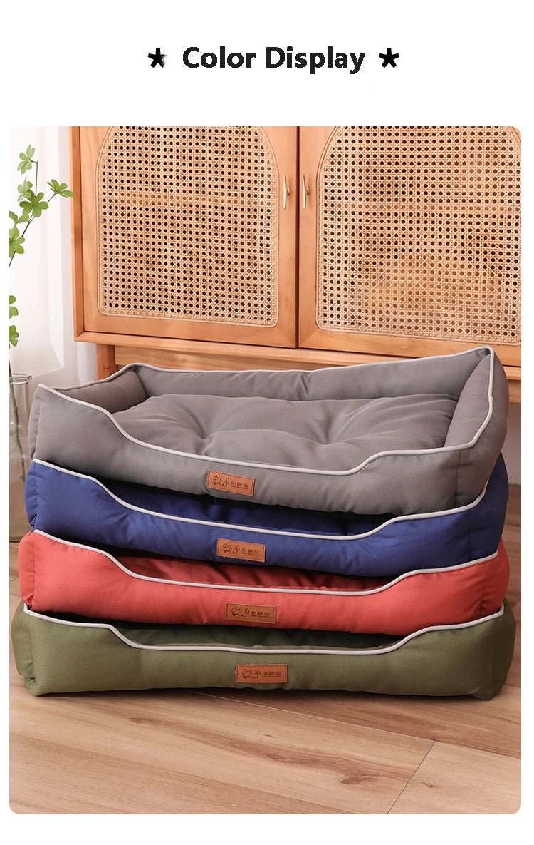 Four Season Square Dog Bed for Large Dog Mattress Bite-resistant Cat Bed Soft Thickened Dog Bed Waterproof Sofa Pet House